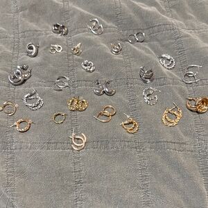 Mixed Gold and Silver Hoop Earring Set - Women's Jewelry